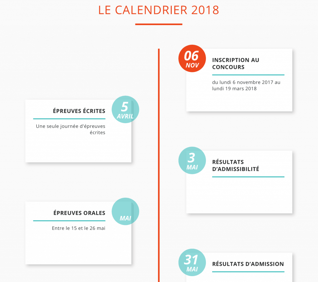CALENDRIER CONCOURS ACCES 2018