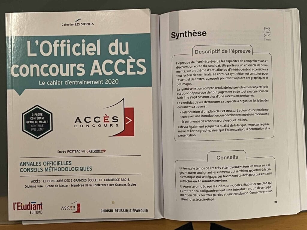 synthese concours accès 2020